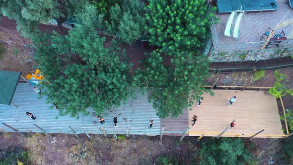 people doing sports top view and bokwa