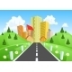 Road Through The Countryside Into The City - GraphicRiver Item for Sale