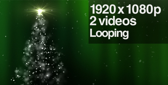 Sparkling Green Christmas Tree - Series of 2 Loop