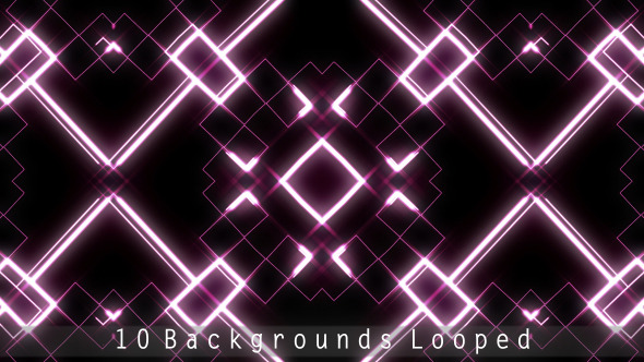 VJ Hypnotic Neon Light Backgrounds (10 Pack)