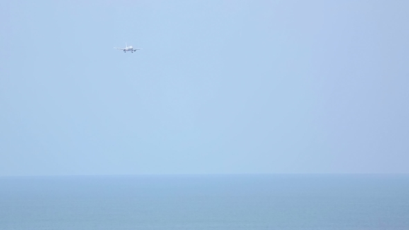 Final Approach Over Ocean