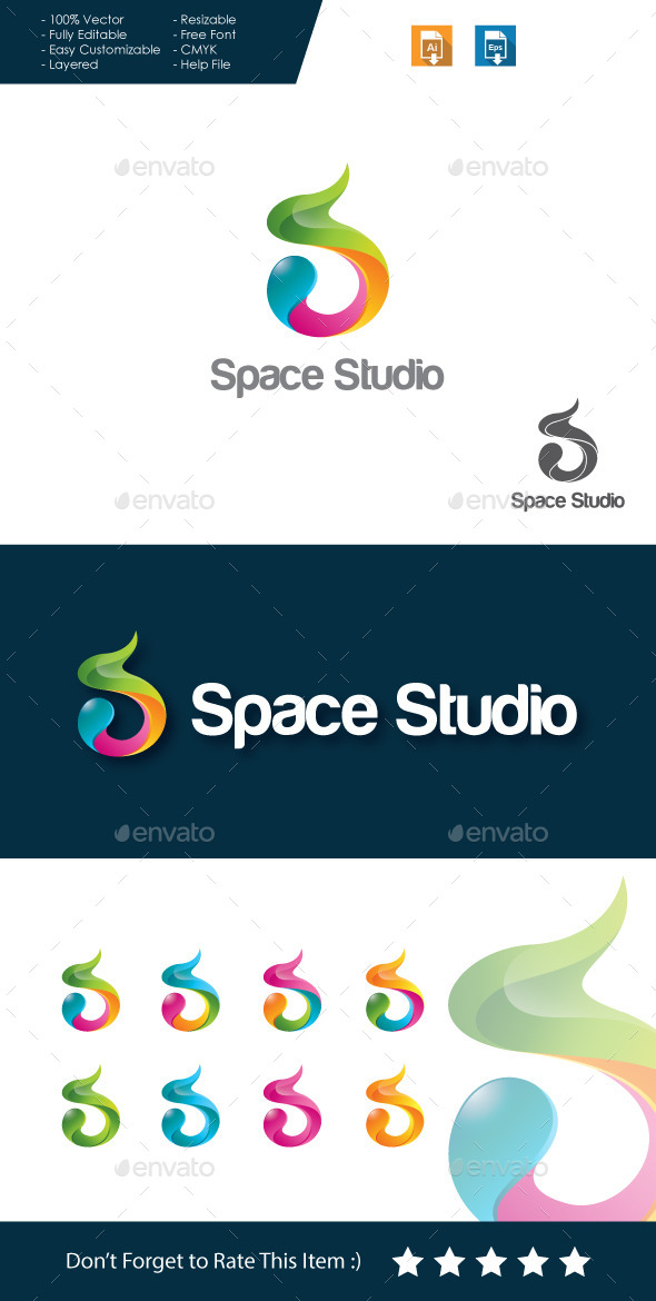 Space Studio - Letter S Logo