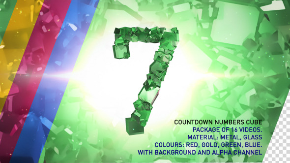 Countdown Numbers Cube Glass & Metall
