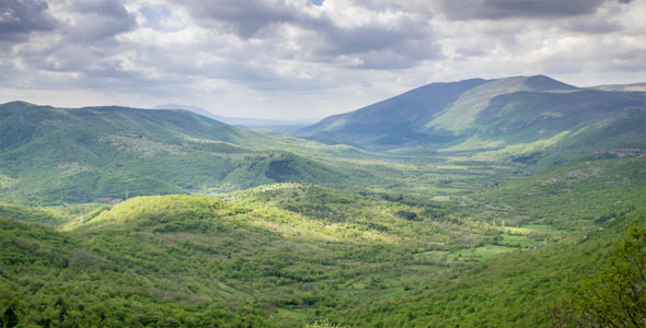 Traveling Clouds Over the Valley