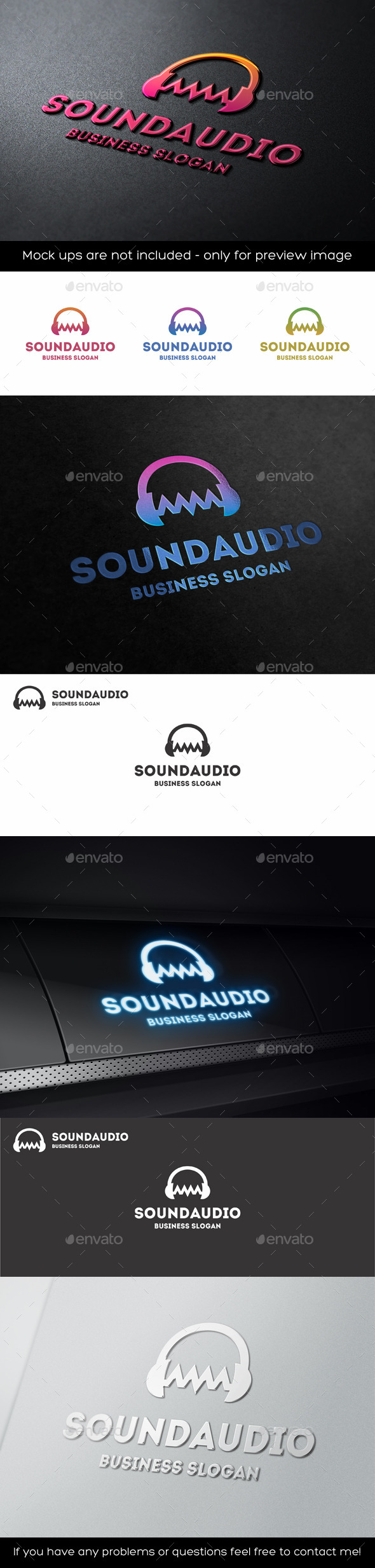 Audio Wave Sound Headphones Logo