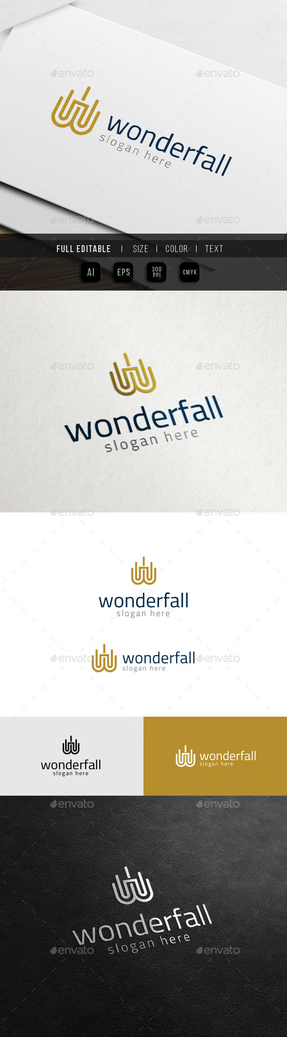 Wonderfall - Letter W Logo