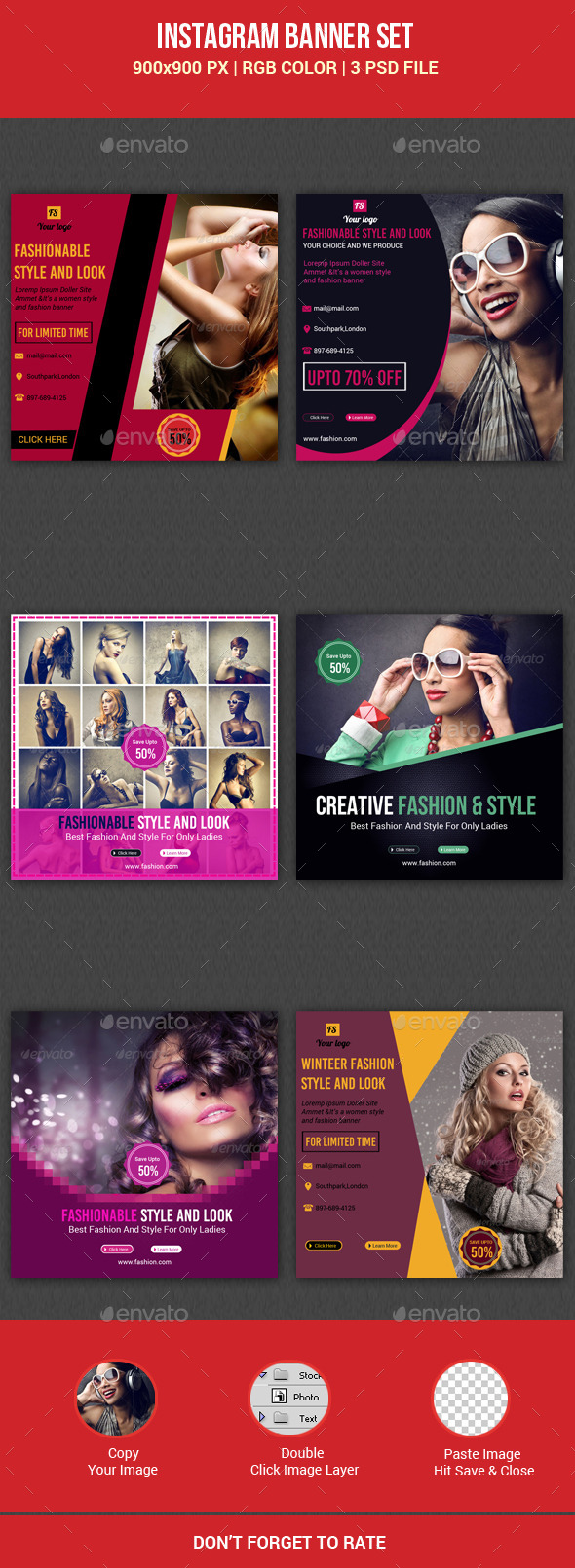 Fashion Instagram Banners Graphics Designs Templates