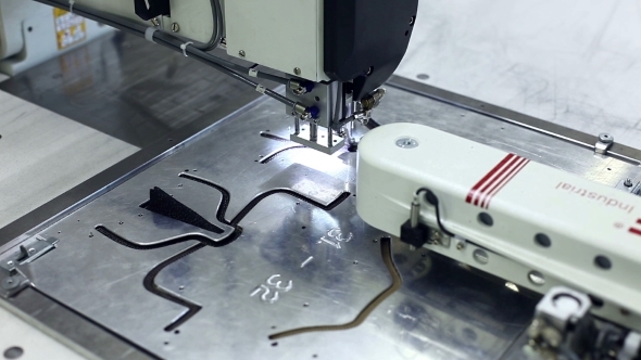Sewing Machine Stitching On Metal Patterns