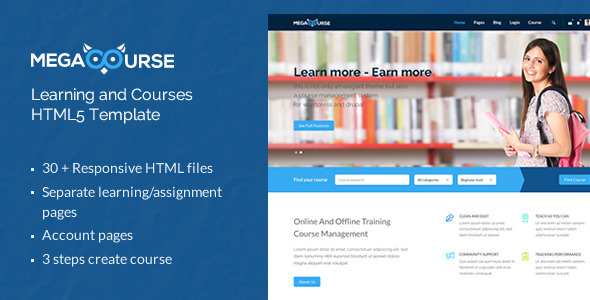 Megacourse - szablon HTML5 do nauki i kursów