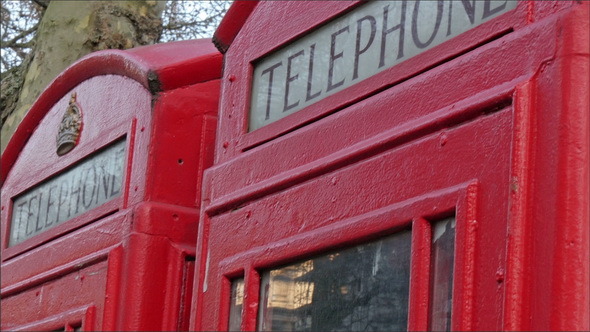 Two Telephone Booths from the Streets of London