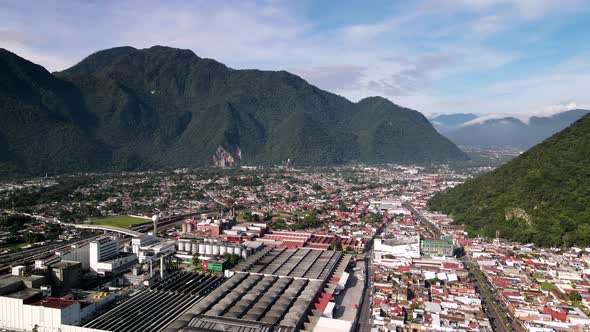 Aerial view of Orizaba and beer factory in mexico