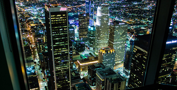 Downtown Los Angeles Buildings With Window