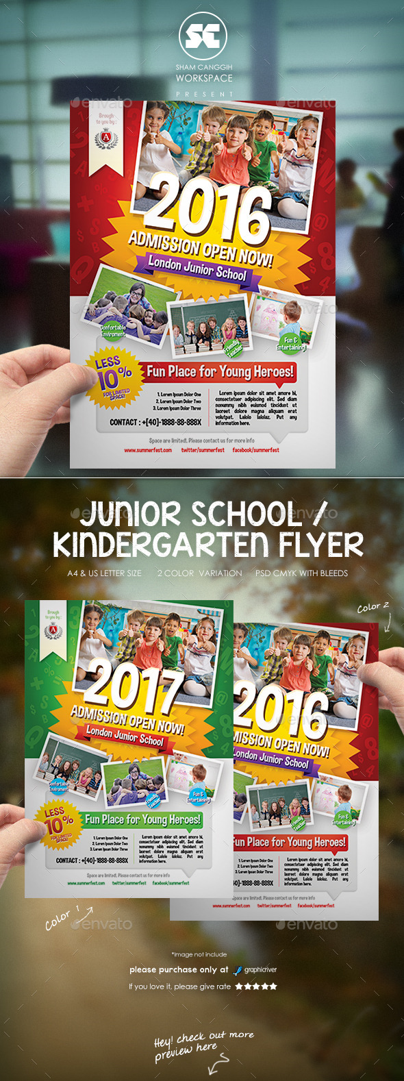 Kindergarten Flyer Graphics Designs Templates