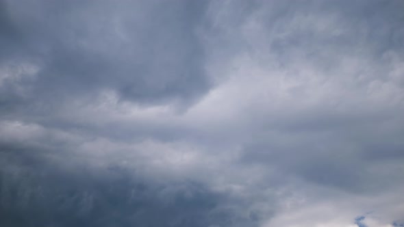 Clouds Move Smoothly in the Blue Sky. Timelapse