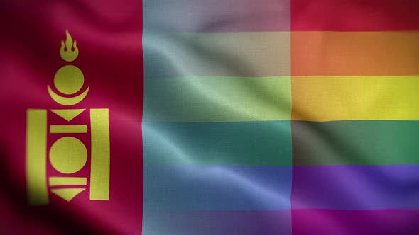LGBT Mongolia Flag Loop Background 4K