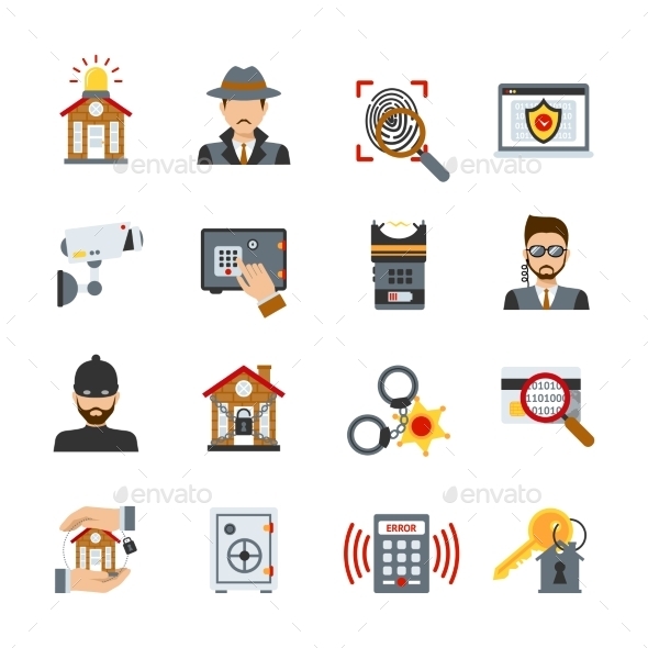 Surveillance And Security Icons Set