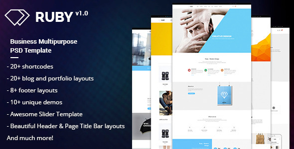 RUBY –  Business Multipurpose PSD Template