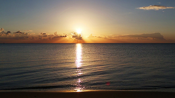 Beauty Landscape With Sunrise Over Sea