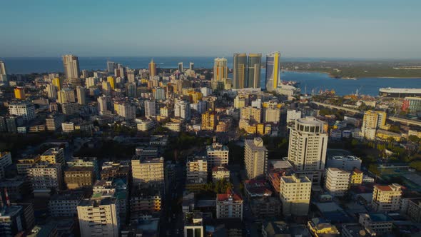 aerial view of the haven of peace, city of Dar es Salaam