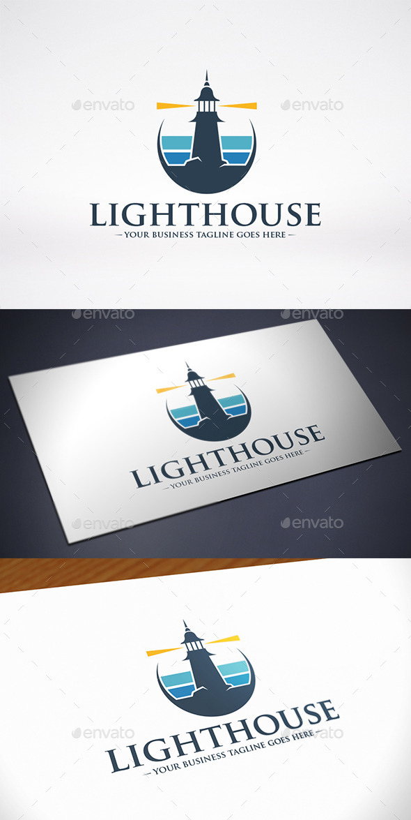 Lighthouse Emblem Logo Template