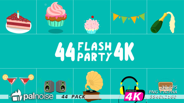 Party Animations Flash Elements (44-Pack)