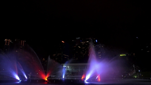 Beautiful Show Of Fountains In Kuala-Lumpur City