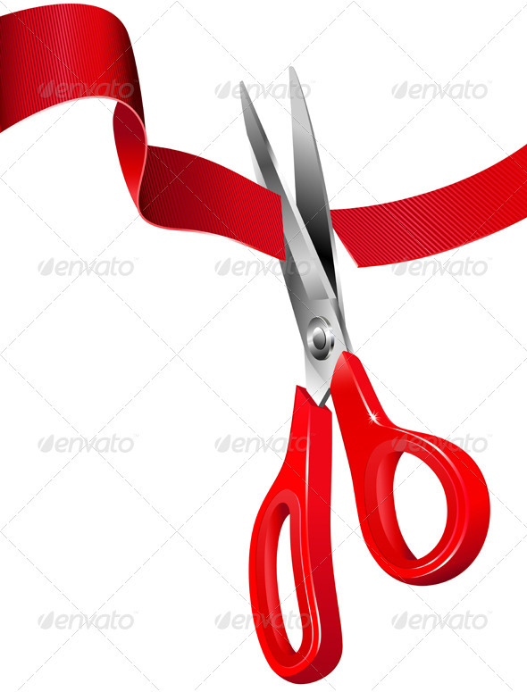 Scissors Cutting the Red Ribbon