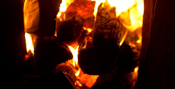 Burning Fire Flame In Furnace alt