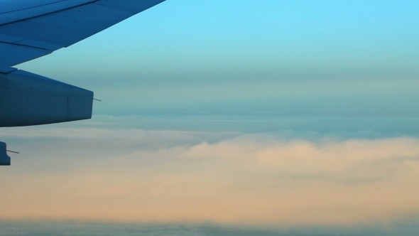 View From Airplane Of Morning Sky