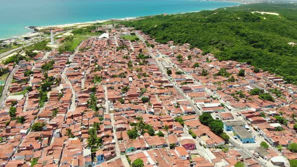 Side shot of Beach front on brazil