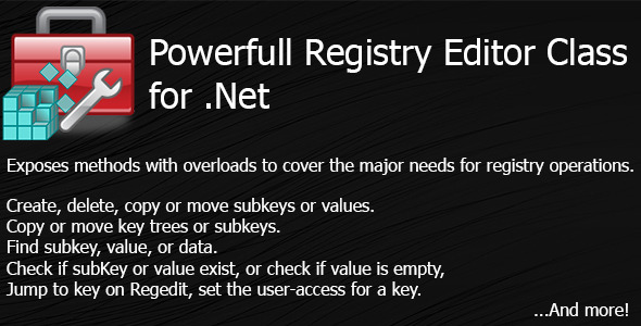 Registry Editor Class for .Net
