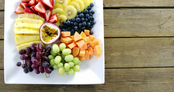 Various fruits in tray