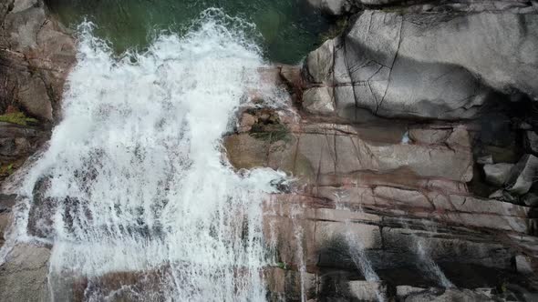 Ascending View of a Waterfall in the Forest Stunning Nature