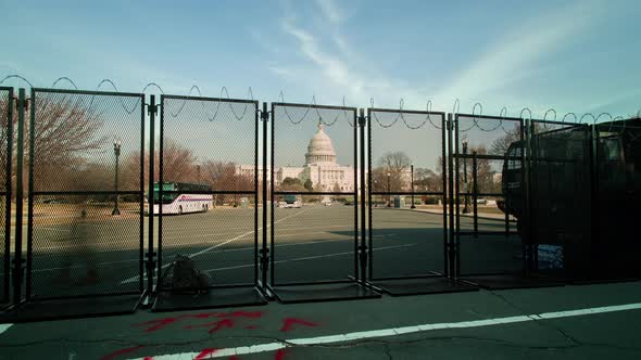 Security Perimeter at U.S. Capitol Building - Washington, D.C. - Time-lapse 