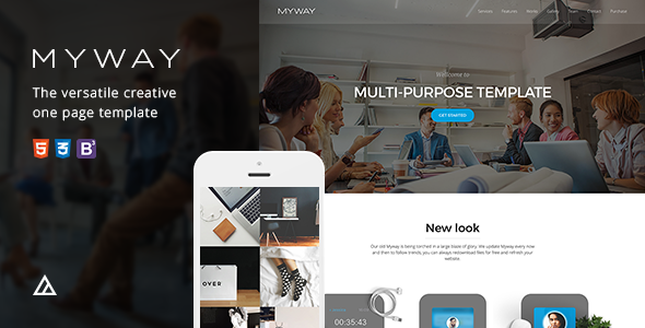 Myway - Onepage Bootstrap Parallax Szablon siatkówki