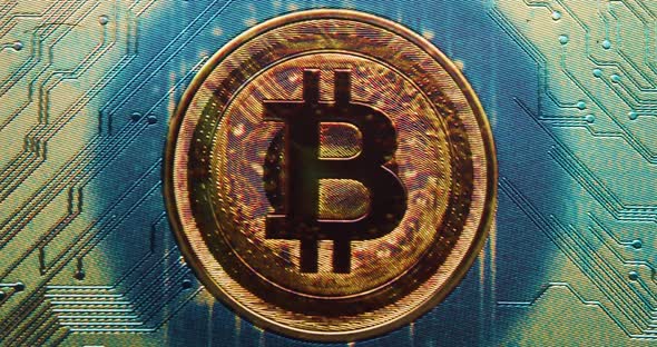 Closeup View  Bitcoin Banknote  Footage