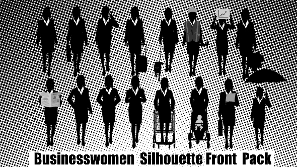 Businesswomen Silhouette Front Pack