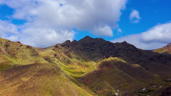 Aerial Hyperlapse of the Beautiful Mountains and Clouds on the Sky