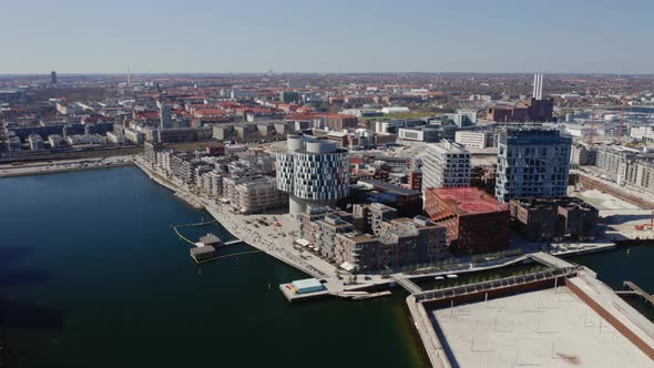 Drone Flight Over Nordhavn Harbor