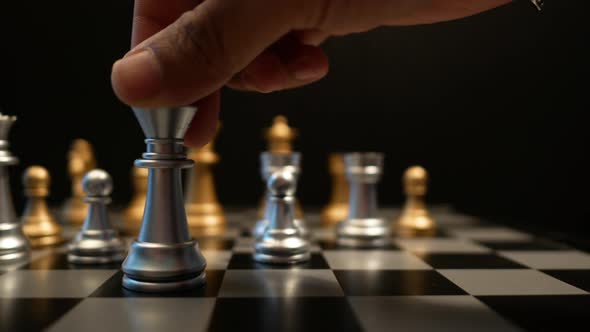 The motion of chess board game, Strategy Games Concept