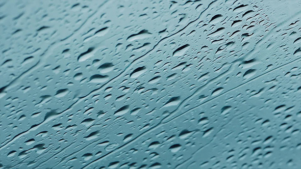 Rain Falling On Car Window