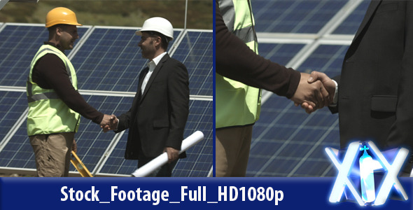 Handshake In Solar Power Station