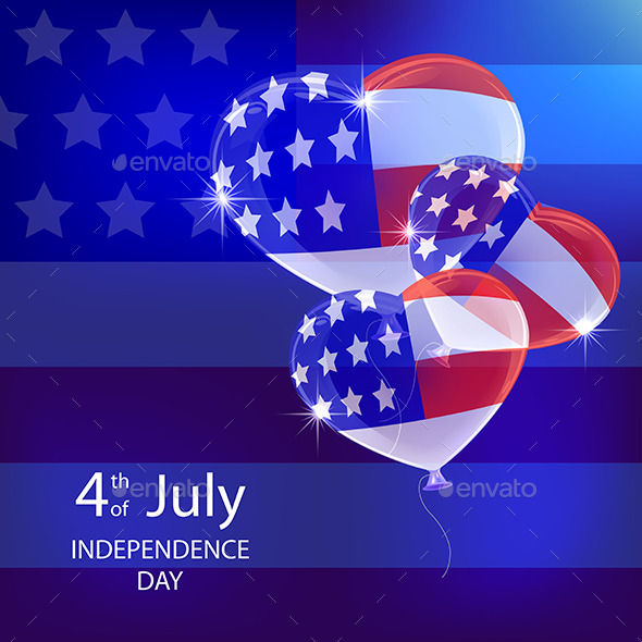 Independence Day Background with Balloons