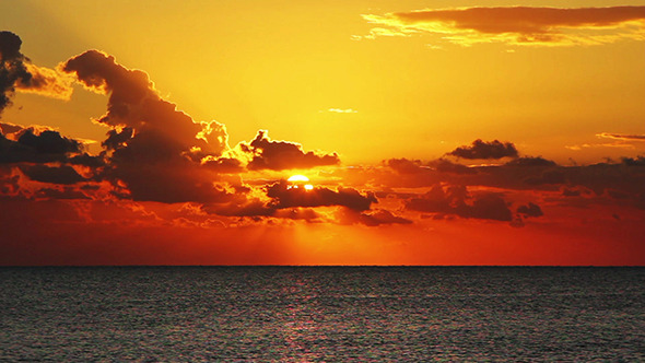 Landscape With Sunrise Over Sea