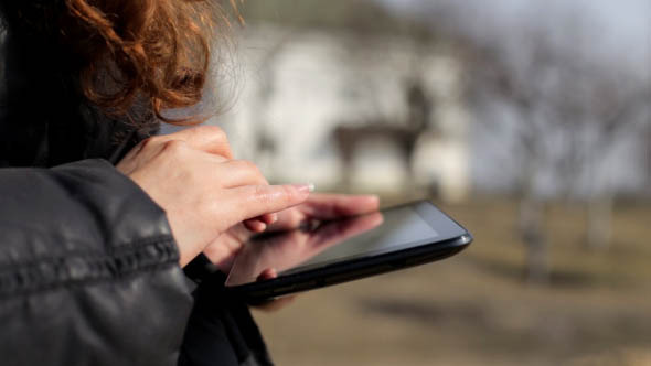 Girl with Touch Panel