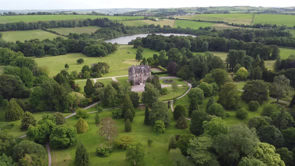 Blarney house and grounds Ireland drone aerial footage