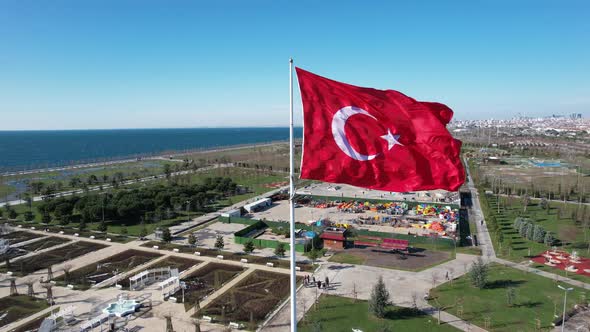 Flapping Turkish Flag