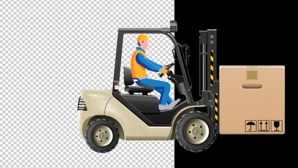 Forklift Truck with Box