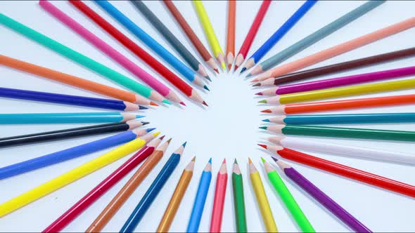 Heart of colored pencils.