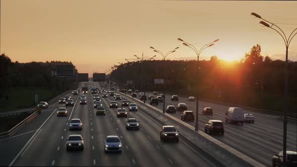 View of the Highway at Sunset